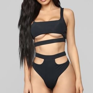 Fashion Nova "Ocean Soul Bikini" - S, Black